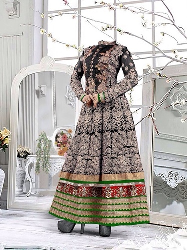 fancy black anarkali suit