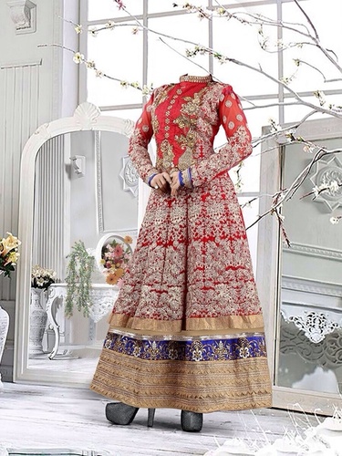Red fancy anarkali suit