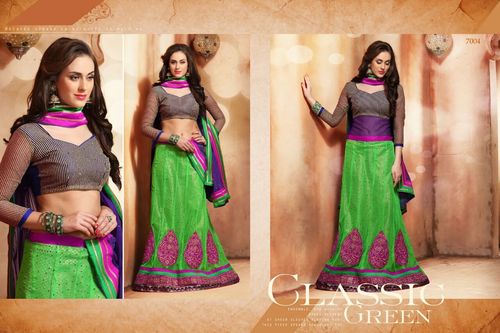 Designer green lehenga