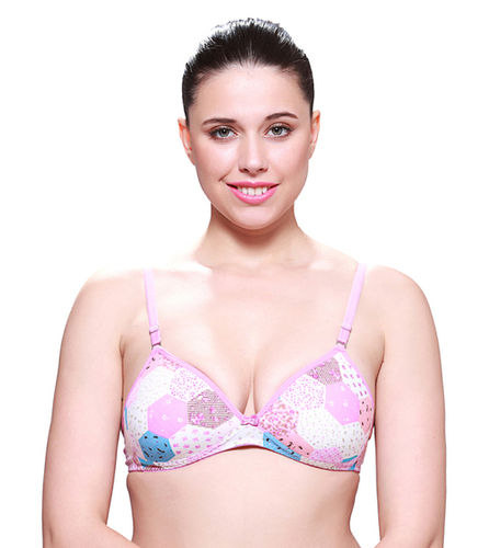 Pink And White Padded Bra (Pd-1508)