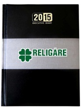 Promotional Diaries - Paper Hardboard, 15x20cm, Black, 365 Pages | Ribbon Marker, Elegant Design, Desk Companion, Customizable, Durable