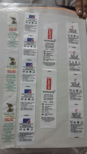 Fabric Printed Wash Care Labels