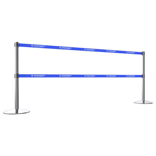 Retractable Double Belt Post in Stainless Steel