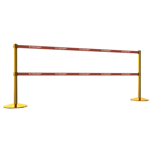 Retractable Double Belt Posts in Brass