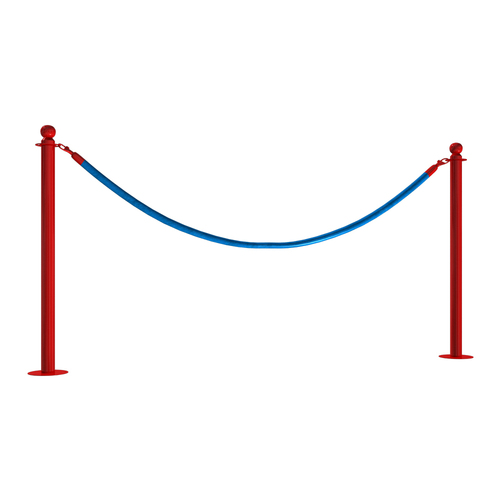 Powder-Coated Classic Rope Post - Floor Mount