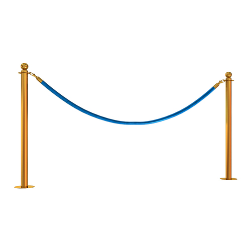 Classic Rope Posts in Brass - Floor Mount
