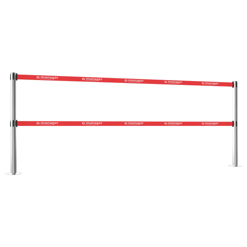 Double Belt Post in Chrome - Floor Mount