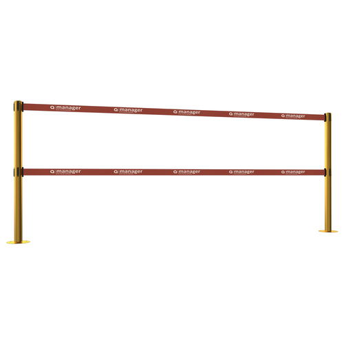 Double Belt Post In Brass - Floor Mount