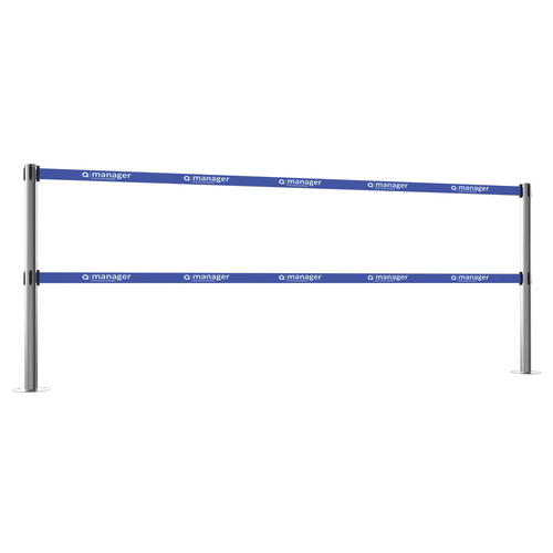 Retractable Double Belt Post - Floor Socket