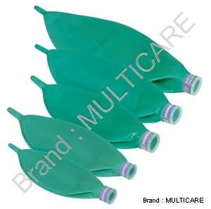 Rebreathing Bag - Rubber Material 0.5-6 Liter Capacity | Disposable Dressing Type: Rebreathing Bag Length: 203.2-254 mm Available in Black Blue Green Rubber