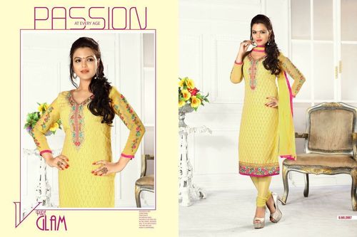 Yellow Salwar Kameez - 60 Gram Fabric with Lining, Elegant Design, Soft Fabric, Comfortable Fit