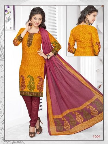 Maroon Salwar Cotton Suit - Cotton, Mustard Yellow, 16 Designs | Printed, Ready to Ship, Hanger Packing