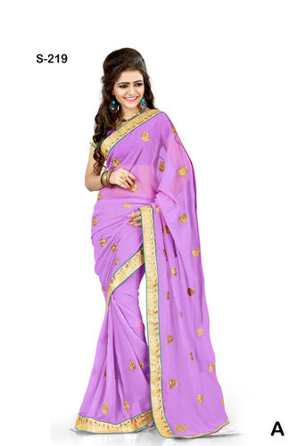 Buy Stylish Purple Printed Party Wearb Saree