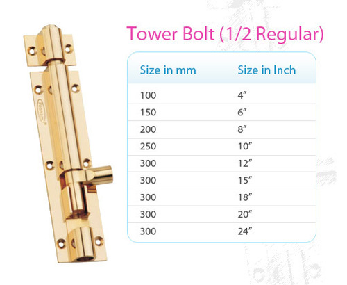 Brass Round Tower Bolt