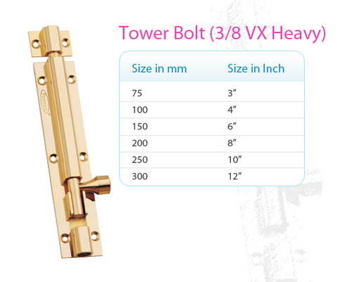 Brass VX Tower Bolt