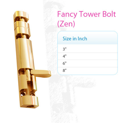 Brass Fancy Tower Bolt Zen