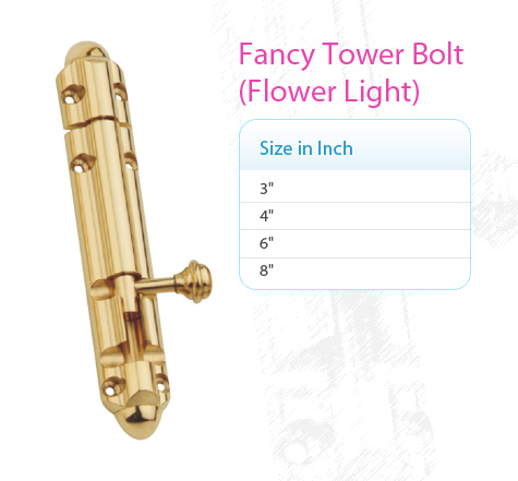 Fancy Brass Tower Bolt Flower Light