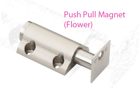 Brass Flower Pull Push Magnet