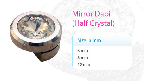 Brass Half Crystal Mirror Cap