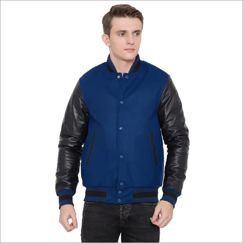 High Royal Wool Leather Varsity Jacket - Full Wool Material Size XXS-6XL Blue Black Color | Extremely Warm Full Sleeves Customize with Patches and Embroidery