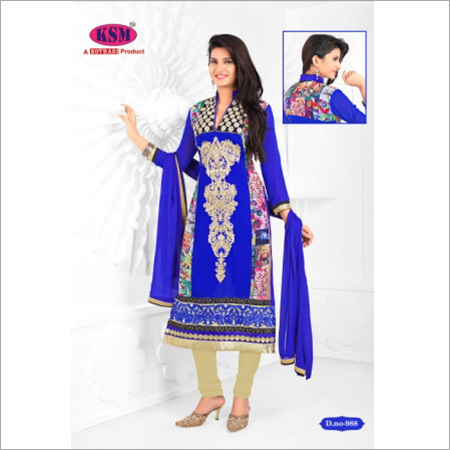 Blue And Cream Designer Kurties