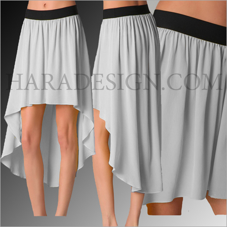White Halfmoon Waist Skirt