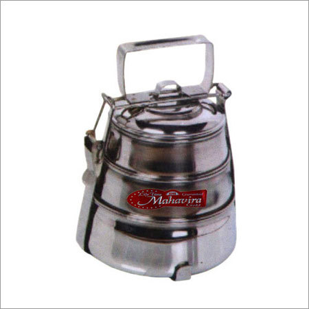 Steel Tiffin Pyramid - Stainless Steel, 3 Layers for Pulses, Vegetables, and Sweets | Easy to Carry, Office Use, Quality Approved