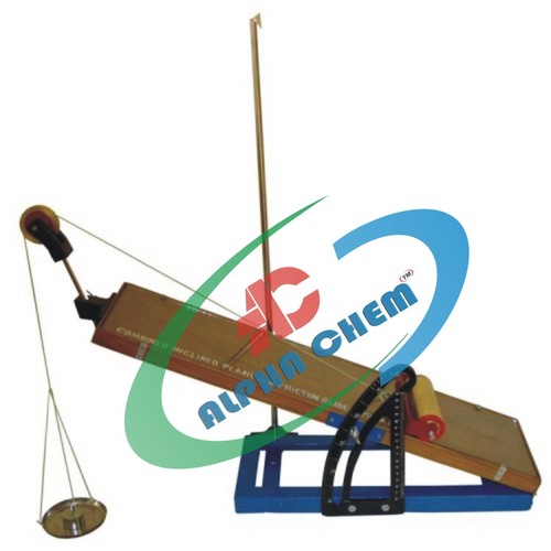 Friction Slide Apparatus - Wood Plane 90x18 cm, Frictionless Pulley, Adjustable Angle, Eight Slide Draws