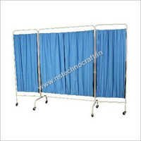Bedside Screen - Epoxy Coated, 66"h X 96"l Panel Size | Soft Fabric Curtains, 5cm Casters For Easy Mobility
