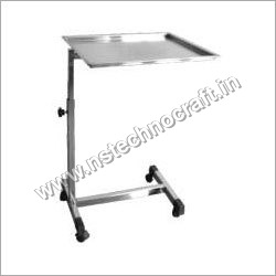 Mayo's Trolley - Stainless Steel , 56L x 40W cms Size, Height Adjustable with Pre-Treated Epoxy Finish, Easy to Move on Quality Caster Wheels