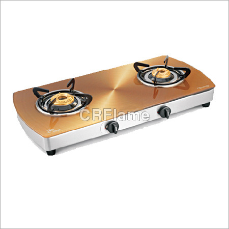 SS 2 Burner Gas Stove - Stainless Steel 500x400mm Copper Finish, Energy Efficient Dual Burners