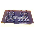 Table Gas Cookers - Glass & Metal, 60x50x10 Cm | 4 Burners, Glass Top, 10kw, 1 Year Warranty