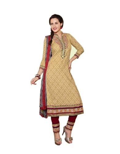 Embroidary Salwar Kameez - Net Fabric Max-42, Beige, Chiffon Dupatta | Elegant Design, Intricate Embroidery, Stylish Anarkali