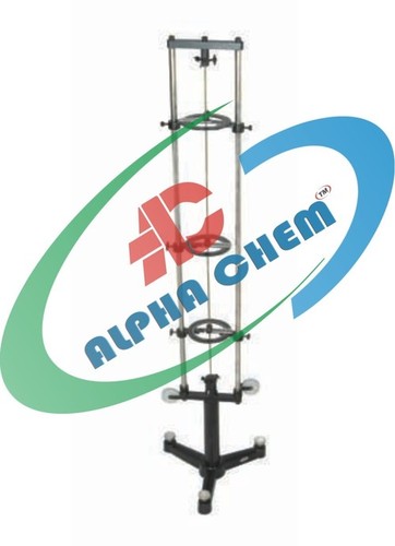 Torsion Apparatus Vertical - Mild Steel, 900mm Rod Length, 5mm Diameter | Tripod Base, 3-Jaw Chuck, Circular Scales, Bearing Pulleys, Precise Measurement