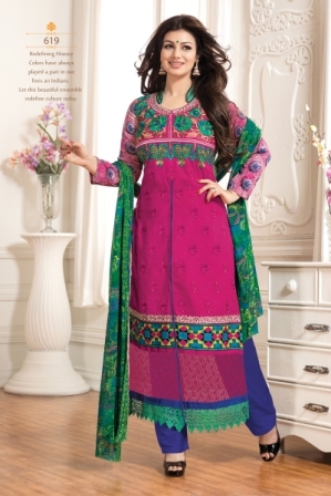 Printed Designer Suits Decoration Material: Lace