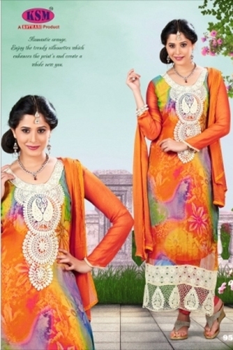 Orange Digital Multicolor Designer Suit