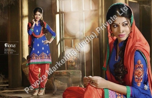 FIONA PATIYALA CHANDERI SILK COTTON SUIT