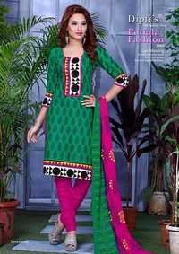Fancy Churidar Suit - Cotton Fabric, Short Sleeves, Vibrant Color Palette | Contemporary Design, Classy Look, Washable, All Season