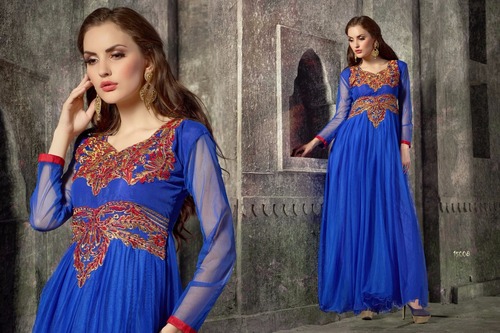Royal blue anarkali suit