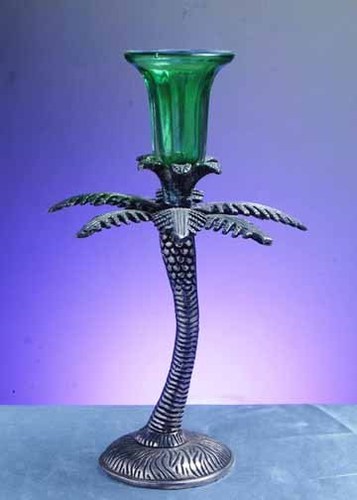 Glass And Aluminium Candle Stand
