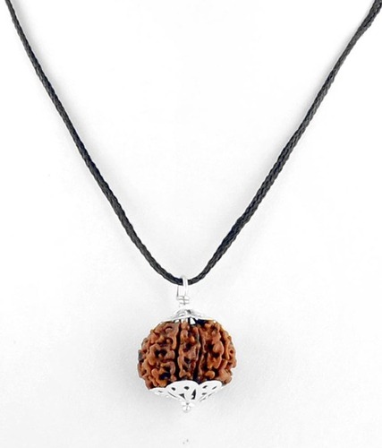 9 Faced Rudraksha Bead Silver Pendant
