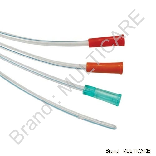Nelaton Catheter - Medical Grade PVC 40-45cm Length Non-Toxic Material with Funnel Connector Radio-Opaque for X-Ray Visualization Dual Lateral Drainage Eyes