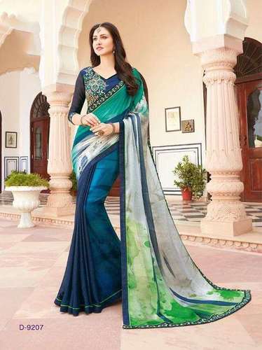 Green Fancy Digital On Rangoli Georgette