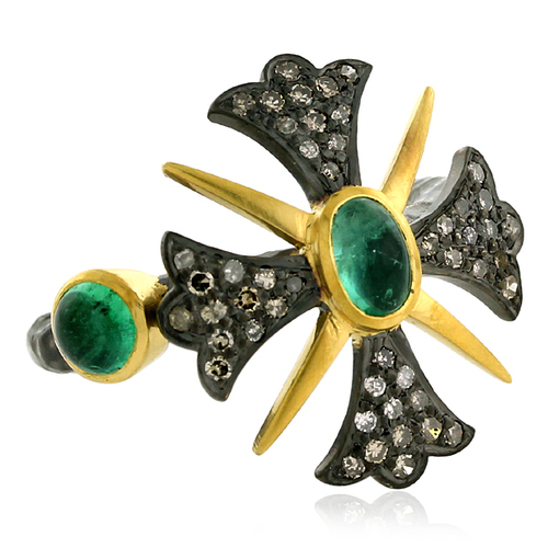 Diamond Pave Emerald Cocktail Ring