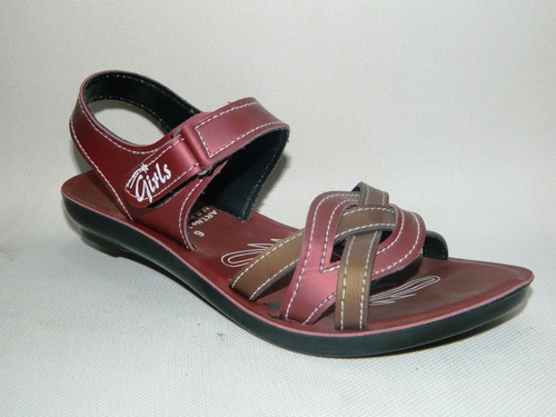 KIDS SANDALS - PU Material, Sizes 1*3, 8*10, 11*13, Color Cherry Tan | Hook and Loop Closure, Cross Straps, Lightweight, Breathable, Stylish, Durable