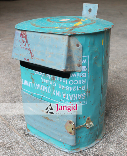 Handmade Indian Recycled Old Metal Sheet Letter Box