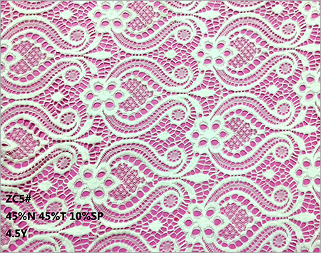 Floral Jacquard Nylon Stretch Lace ZC5