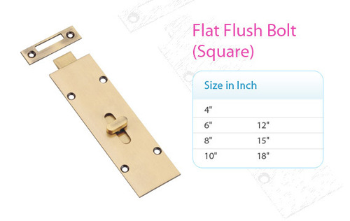 Brass Square Type Flat Flush Bolt
