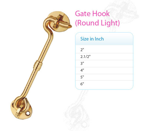 Brass Gate Hook Round Type (Light)