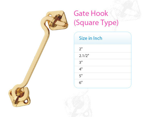 Brass Square Type Gate Hook